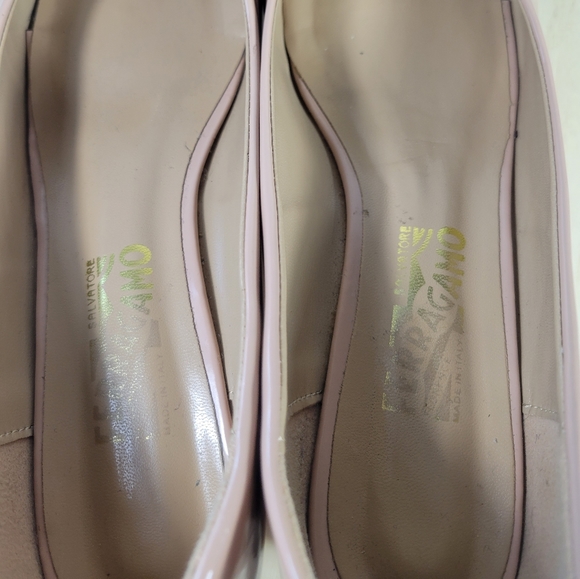 Salvatore Ferragamo Nude Vara Bow Ballet Round Toe Block Heel Womens Siz… - Picture 13 of 13